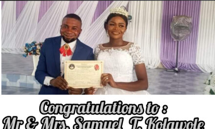 Congrats to Mr & Mrs. Samuel Kolawole