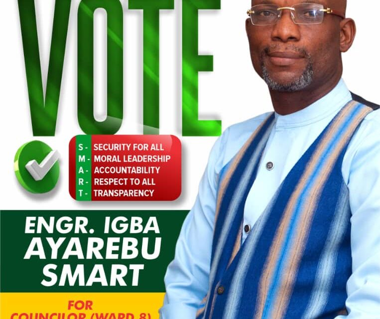 Nominate And Vote Engr. Igba Ayarebu Smart for Ward 08 Councillor Akoko-Edo L.G.A